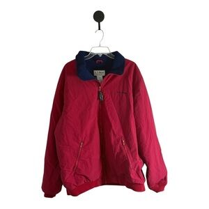 Vintage LL Bean Fleece Lined Warm Up Coat Bomber Jacket Size XL Tall